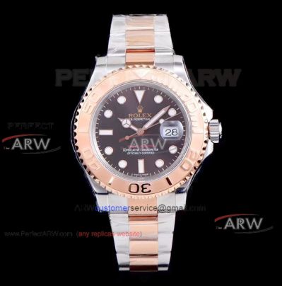 AR Factory Swiss-2836 904L Rolex Yachtmaster 40m Chocolate Dial  2-Tone Rose Gold 116621 Watch